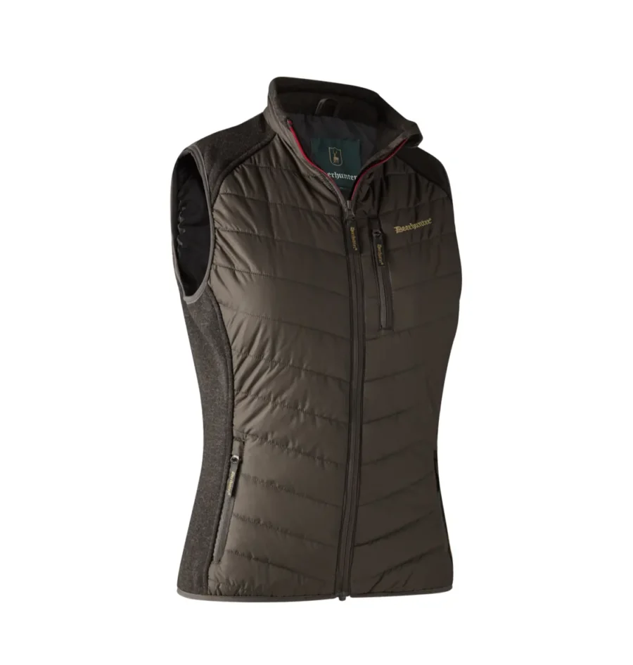 DEERHUNTER LADY CAROLINE PADDED WAISTCOAT brown leaf1