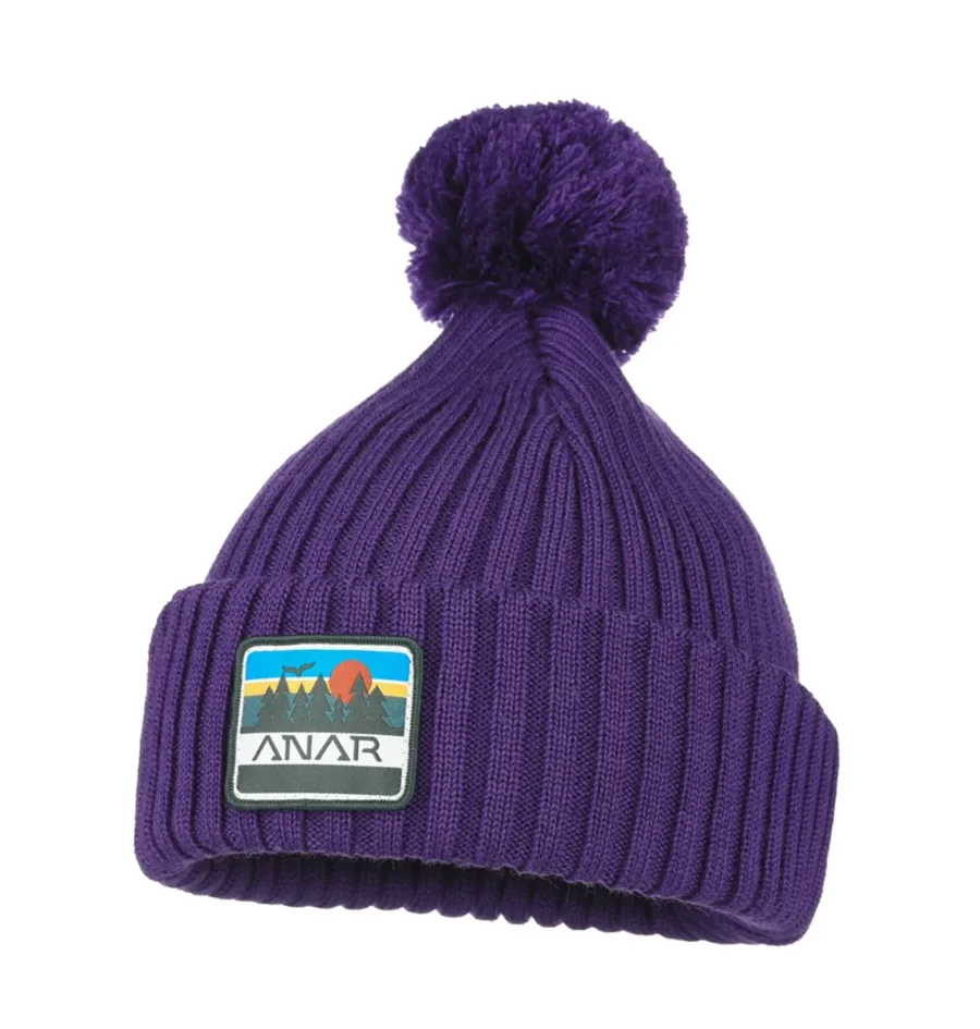 Jussa Pompom merino beannie violet